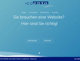 Homepage der Website iccento web solutions (https://iccento.de)