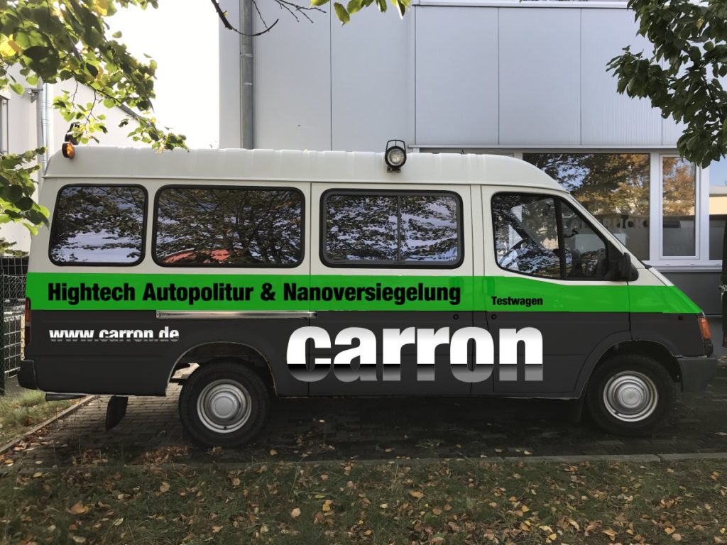 Der carron® Testwagen testet Schutzwirkung von Autopolitur und Nanoversiegelung