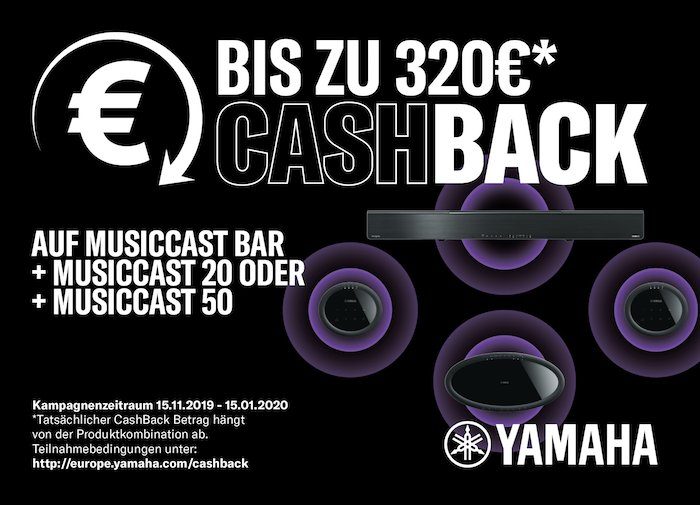 Yamaha MusicCast Surround Bundles zu besonders günstigen Cashback-Konditionen