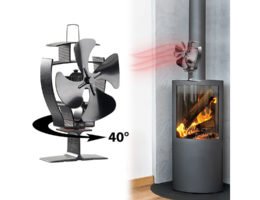 Carlo Milano Stromloser Kaminofen-Ventilator mit 40°-Oszillation