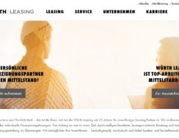 Webseite der Würth Leasing