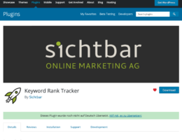Der Keyword-Rank-Tracker: kostenloses WordPress-Plugin der Sichtbar Online Marketing AG