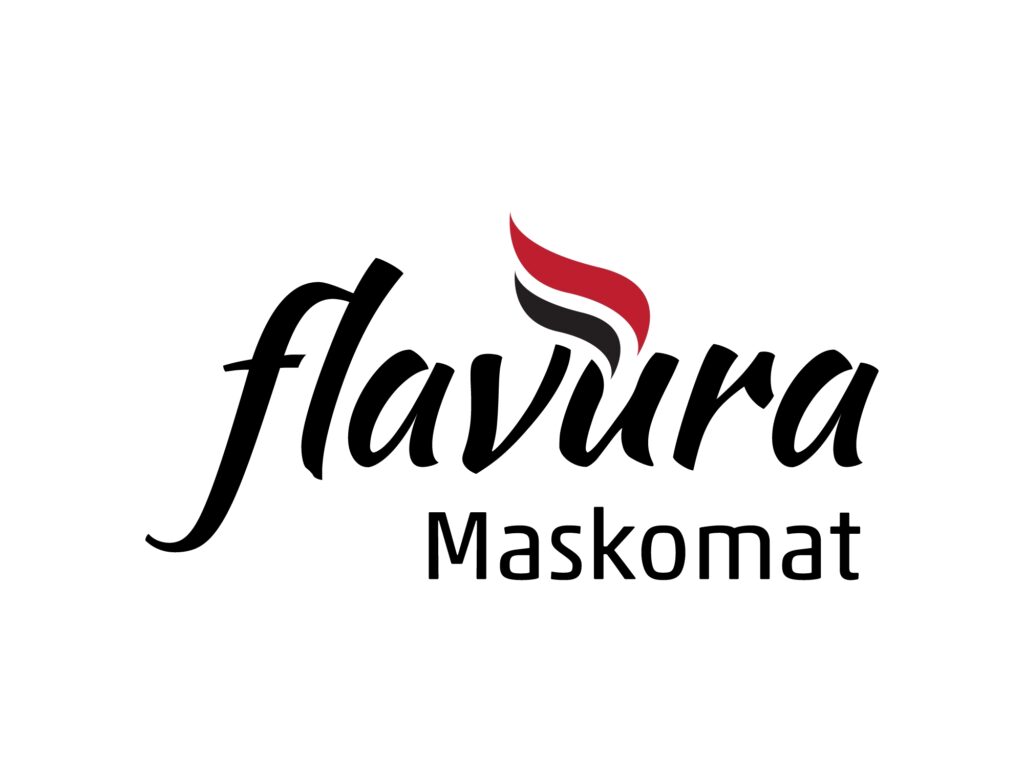 Flavura Logo mit Maskomat Claim