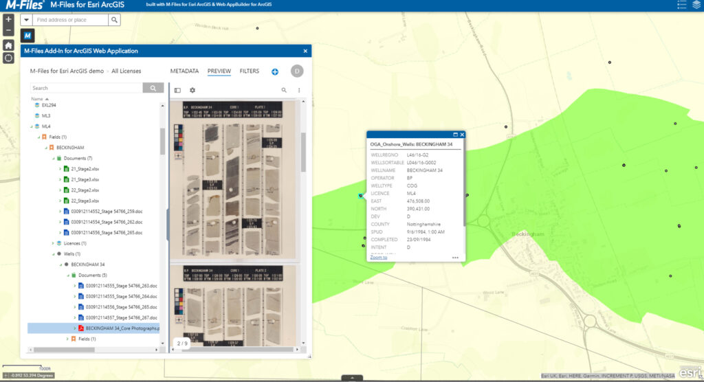 Volle Integration von Geodaten mit Dokumenten und anderen Informationen