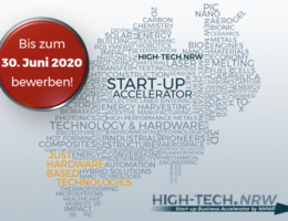 HIGH-TECH.NRW - Start-ups aus NRW können sich bis zum 30. Juni 2020 bewerben.