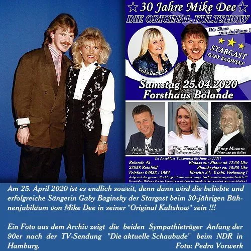 Mike Dee Kultshow Jubiläum Plakat