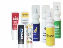 Desinfektionsspray mit Logoaufdruck