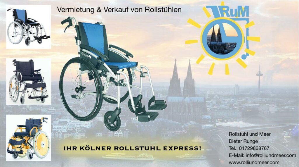 Rollstuhl und Meer in Köln
