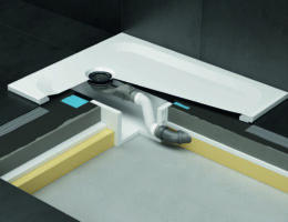 Die Installationsbox Easy Connect von Bette kann nun schon ab 90 mm Fußbodenhöhe verwendet werden. (Bildquelle: @Bette)