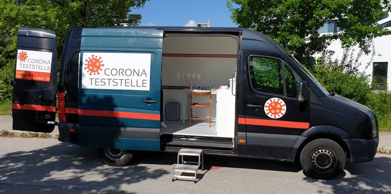 Corona Teststelle in München.