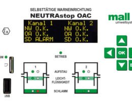Die Steuerung der neuen Warneinrichtung NeutraStop OAC verfügt über eine vierzeilige OLED-Anzeige.