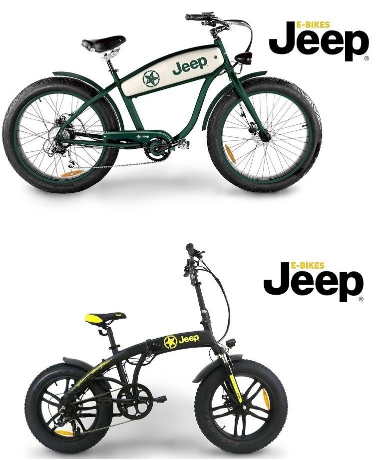 Jeep E-Bikes Modelle Cruise E-Bike CR 7004 und Fold E-Bike ‚FR 7020' FAT Style (@ Elektro Mobile Deutschland GmbH)
