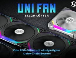 Neu bei Caseking: Lian Li UNI FAN SL120 Daisy-Chain-Fans