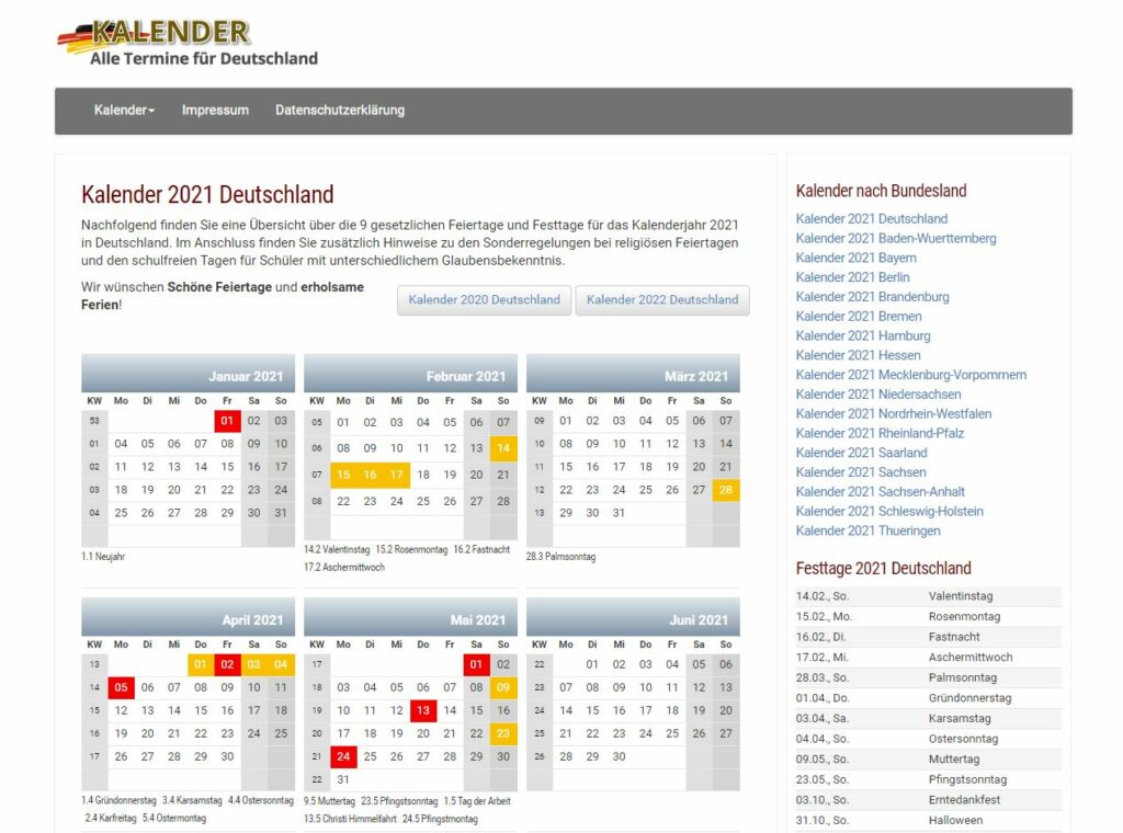 Screenshot kalenderjahr.de