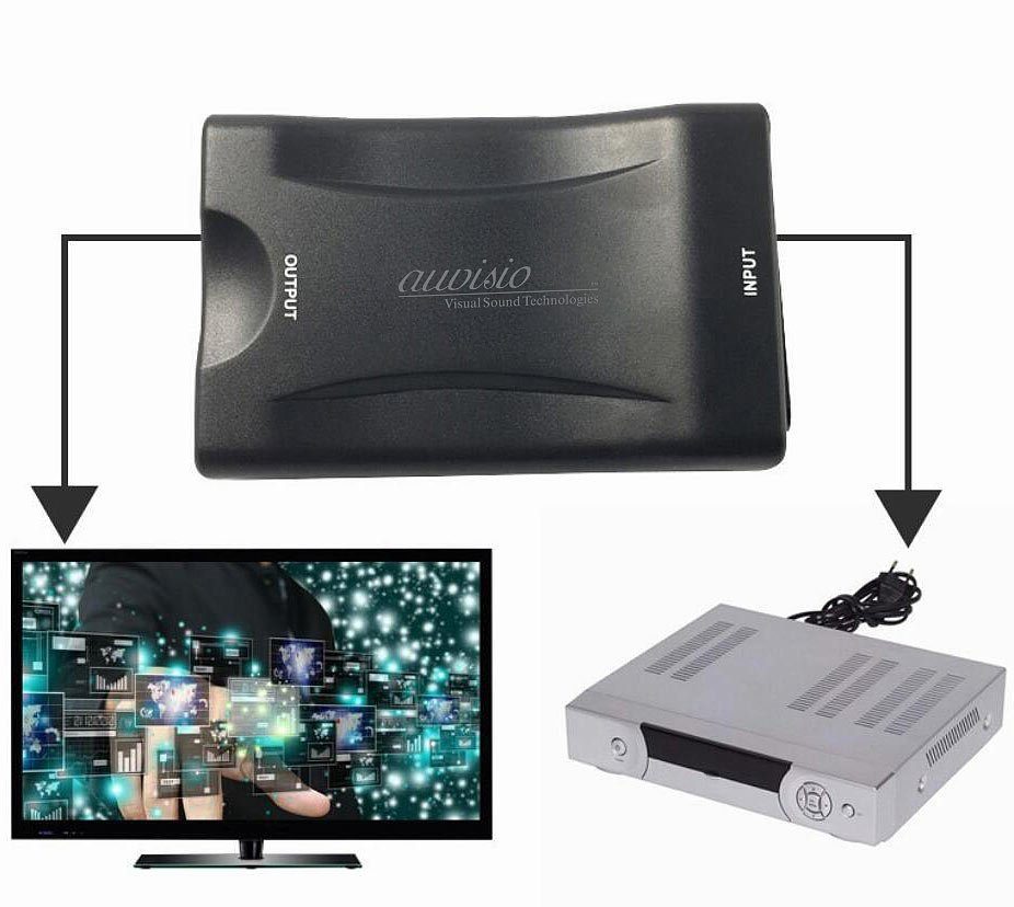 auvisio SCART-auf-HDMI-Adapter / Konverter mit USB-Ladekabel
