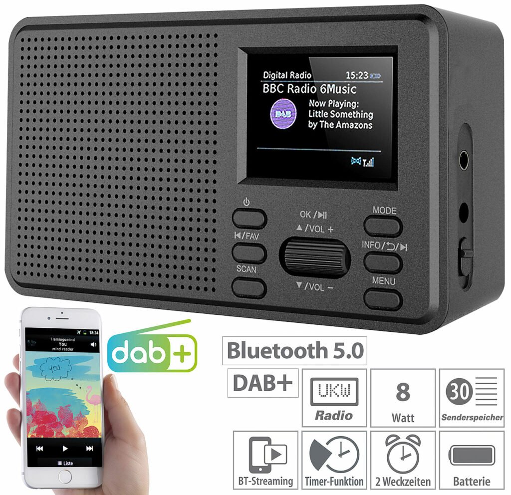 VR-Radio Mobiles Digitalradio DOR-225 mit DAB+ und UKW