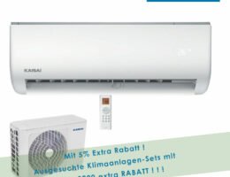 Kaisai Klimaanlage Wandgerät Eco 2,6kW R32 KEX-09KTAI + KEX-09KTAO Set für 1 Zimmer mit 28 m² Fläche
