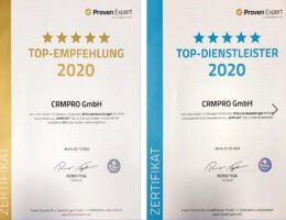 TOP Auszeichnung für CRMPRO GmbH