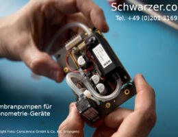 Präzisions-Membranpumpen des Herstellers Schwarzer.com für Kapnometrie-Geräte.