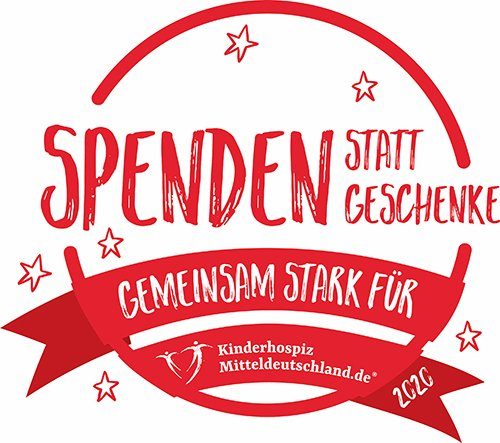 Aktionslogo "Spenden statt Geschenke" des Kinderhospiz Mitteldeutschland