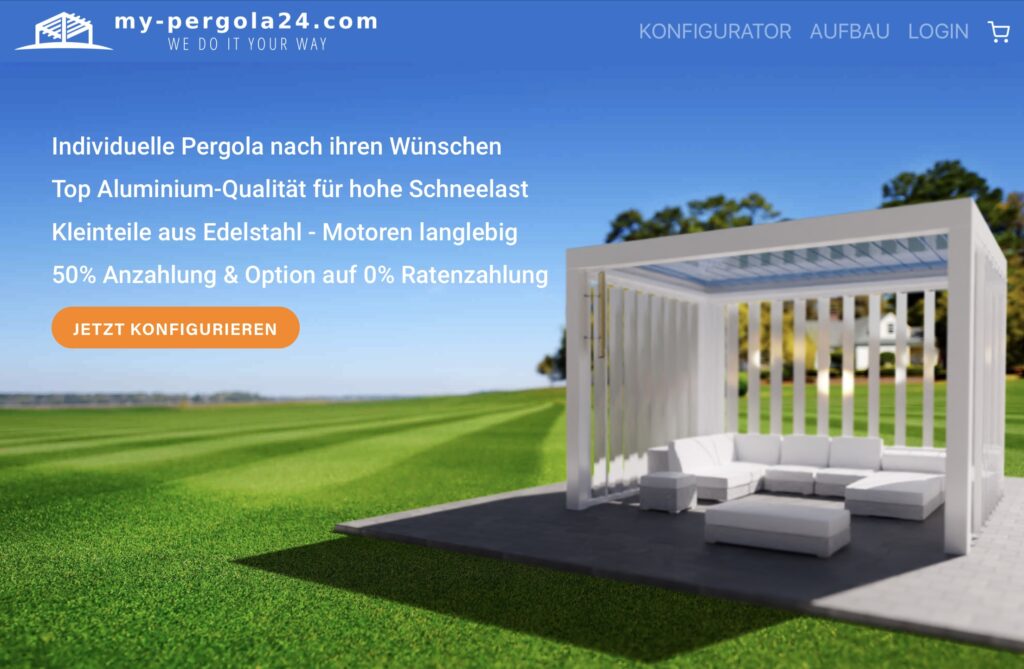 my-pergola24.com - We do it your way - Pergola Markisen konfigurieren