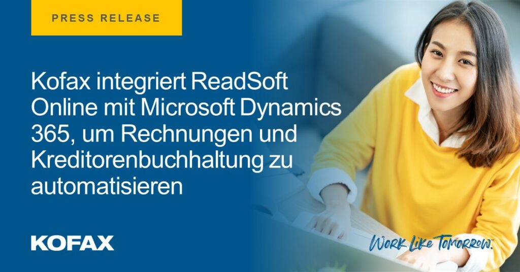 Kofax kündigt heute die Integration von ReadSoft Online in die Microsoft Dynamics 365-Plattform an. (Bildquelle: @ Kofax)