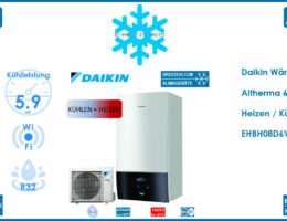 Daikin Wärmepumpe Altherma 6,0 | 5,96 kW Heizen | Kühlen | EHBH08D6V + ERGA06DV