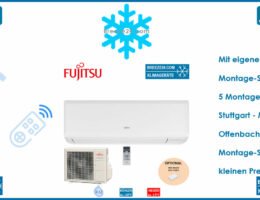 Fujitsu Klimaanlagen Set Wandgerät Basic eco 2,0 kW - ASYG07KPCA + AOYG07KPCA R32 für 1 Zimmer mit 20 m²
