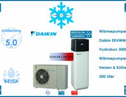 Daikin Wärmepumpen-Set EKHWMX300C Hydrobox 300l + Wärmepumpe EBLQ05C2V3 Heizen & Kühlen | 5.0 kW