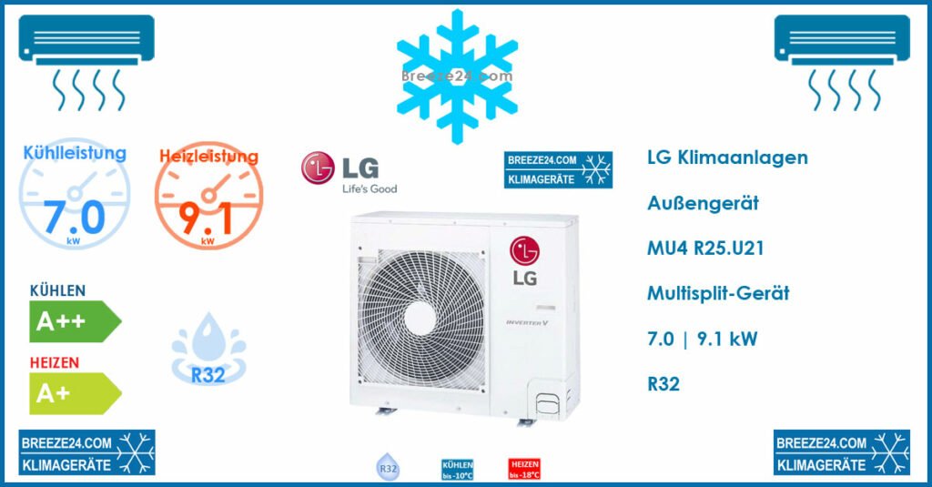 LG Electronics Klimaanlagen Außengerät 7,0 kW - MU4 R25.U21 Multi-Split R32