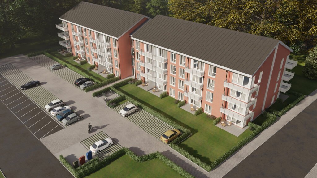 Altersgerecht: Bei diesem Neubauprojekt im niedersächsischen Stolzenau entstehen 63 barrierearme Wohnungen.