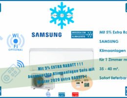 SAMSUNG Klimaanlage Wandgerät Maldives - AR 12 RXFPEWQN + AR 12 RXFPEWQX R32 für 1 Zimmer mit 35 - 40 m²