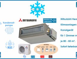 Mitsubishi Heavy Klimaanlage Kanalgerät - FDUM71VH + FDC71VNX-W R32 für 1 Raum mit 80 - 85 m²