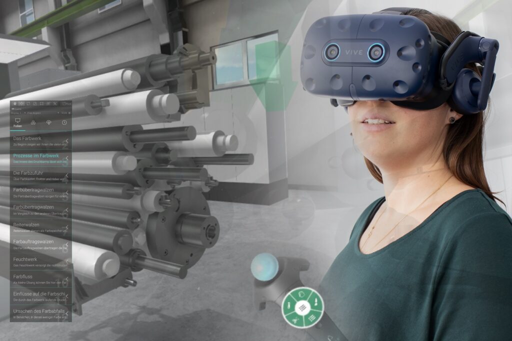 Mit Machine@Hand 2.0 lassen technische Trainings in VR durchführen und selbst gestalten.