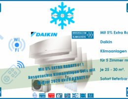Daikin Klimaanlage Wandgeräte Emura - FTXJ25MW + Außengerät 5MXM90N R32 für 5 Zimmer mit 25 - 30 m²