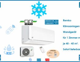 Remko Klimaanlage Wandgerät ML 355 ARCTIC + Wärmepumpe R32 für 1 Zimmer mit 40 - 45 m²