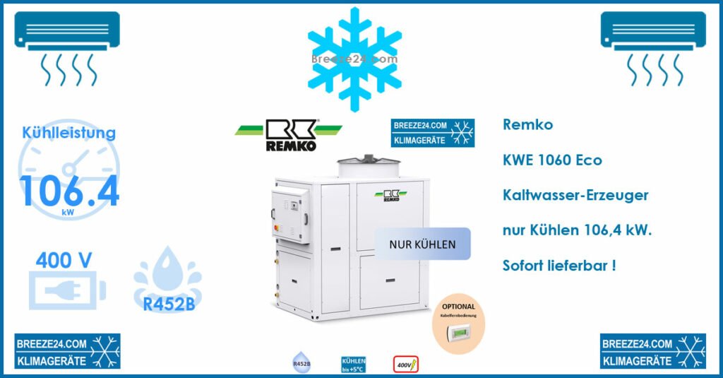 Remko KWE 1060 Eco Kaltwasser-Erzeuger Kühlleistung 106,4 kW