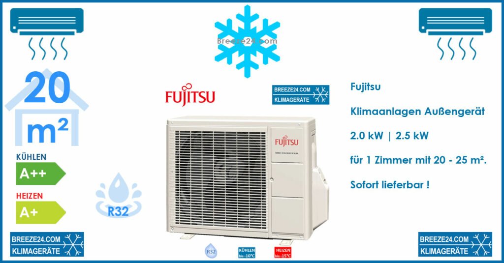 Fujitsu Klimaanlagen Außengerät – AOYG07KMCC R32 für 1 Zimmer mit 20 - 25 m²