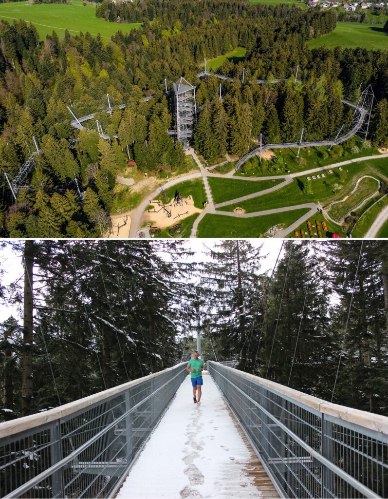 Naturerlebnispark skywalk allgäu in Scheidegg - Bernhard Möschel trainiert für den sechsstündigen Spendenlauf.