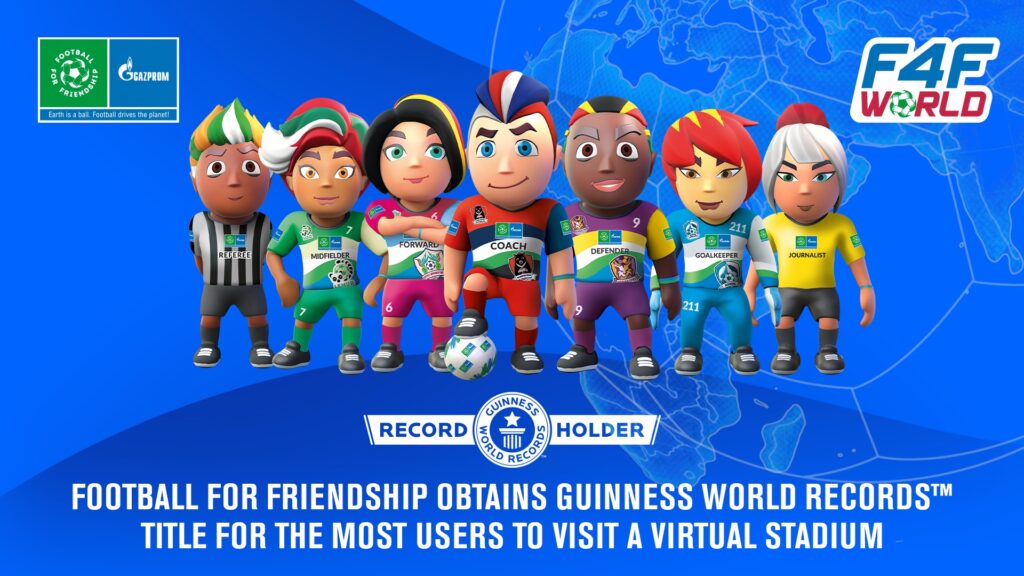 Football for Friendship stellt neuen GUINNESS WORLD RECORDS™ für die meisten Nutzer eines virtuellen Stadions auf. Foto: F4F