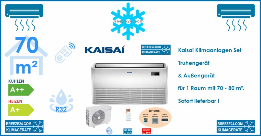 Kaisai Klimaanlage - KUE-24HRB32 + KOCA30U-24HFN32 R32 für 1 Raum mit 70 - 75 m²