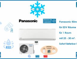 Panasonic Klimaanalgen Set für EDV-Räume, für 1 Raum mit 25 - 30 m²