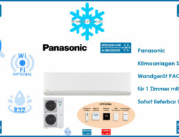 Panasonic Klimaanlage Wandgerät PACi - S-6010PK3E + U-100PZH3E5 R32 für 1 Zimmer mit 100 - 105 m²