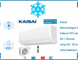 Kaisai Klimaanlagen Set Wandgerät Care - KWC-18CGI + KWC-18CGO R32 für 1 Zimmer mit 50 - 55 m²
