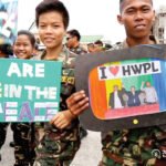 Philippinische Soldaten nahmen an dem Friedensmarsch teil