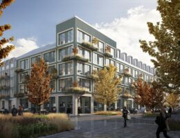 Der Neubau in München Neuhausen ist Vorreiter für innerstädtische Konzepte in Holzhybrid-Bauweise.  (© Bauwerk / bloomimages)