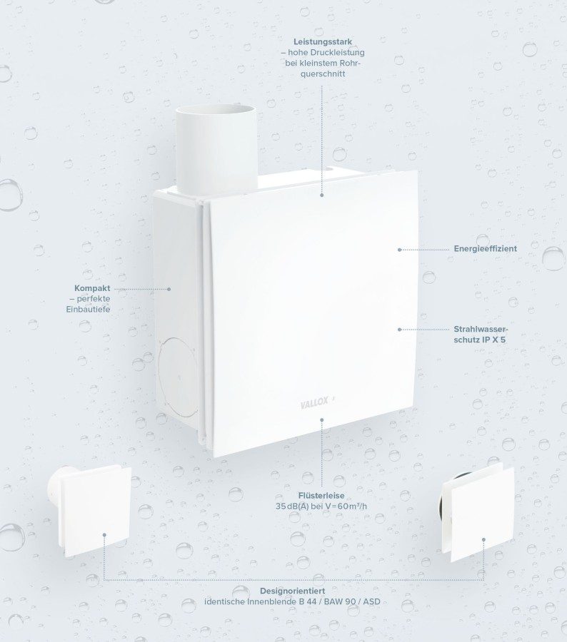 Ein Design für alle Systeme: Vallox ergänzt sein Lüftungskonzept mit Abluftsystemen  (© Vallox GmbH)