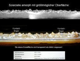 Amorpher Solarzellenaufbau mit größtmöglicher Oberfläche