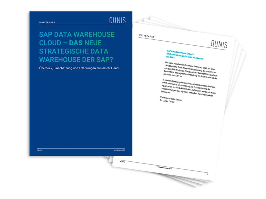 QUNIS Whitepaper "SAP Data Warehouse Cloud - DAS neue strategische Data Warehouse der SAP?" (© QUNIS GmbH)