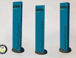 Wasi Displays fertigt elektrisch betriebene Drehsäulen für den Markenauftritt am Point of Sale.